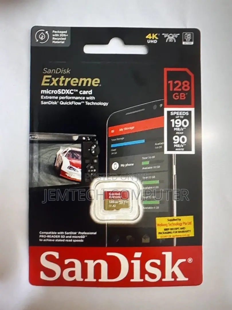 Sandisk Microsd Class 10 100mbps 128gb Without Adapter`