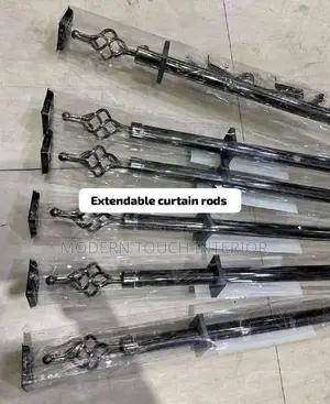 Extendable 2 Meters Black Curtain Rods