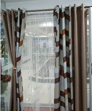 Brown Printed Curtains