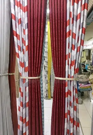 Red Printed Curtains
