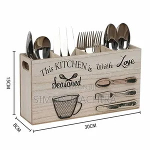 Wooden Cutlery and Utensil Organizer