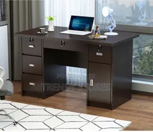 Dark Brown Office Desk With Drawers