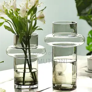 Elegant Modern Creative Clear Glass Vase Size : 35cm