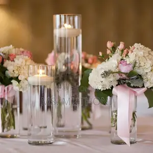 Glass Cylinder Modern Creative Clear Glass Vase : 50 Cm