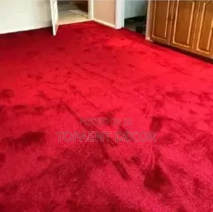 Red Vip Plain Bedroom Wall to Wall Carpets