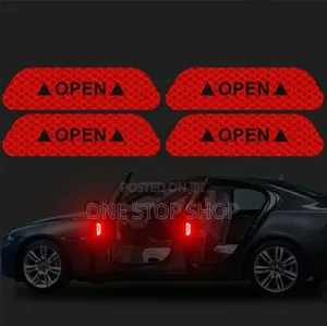 4pcs Red Door Open Reflective Stickers