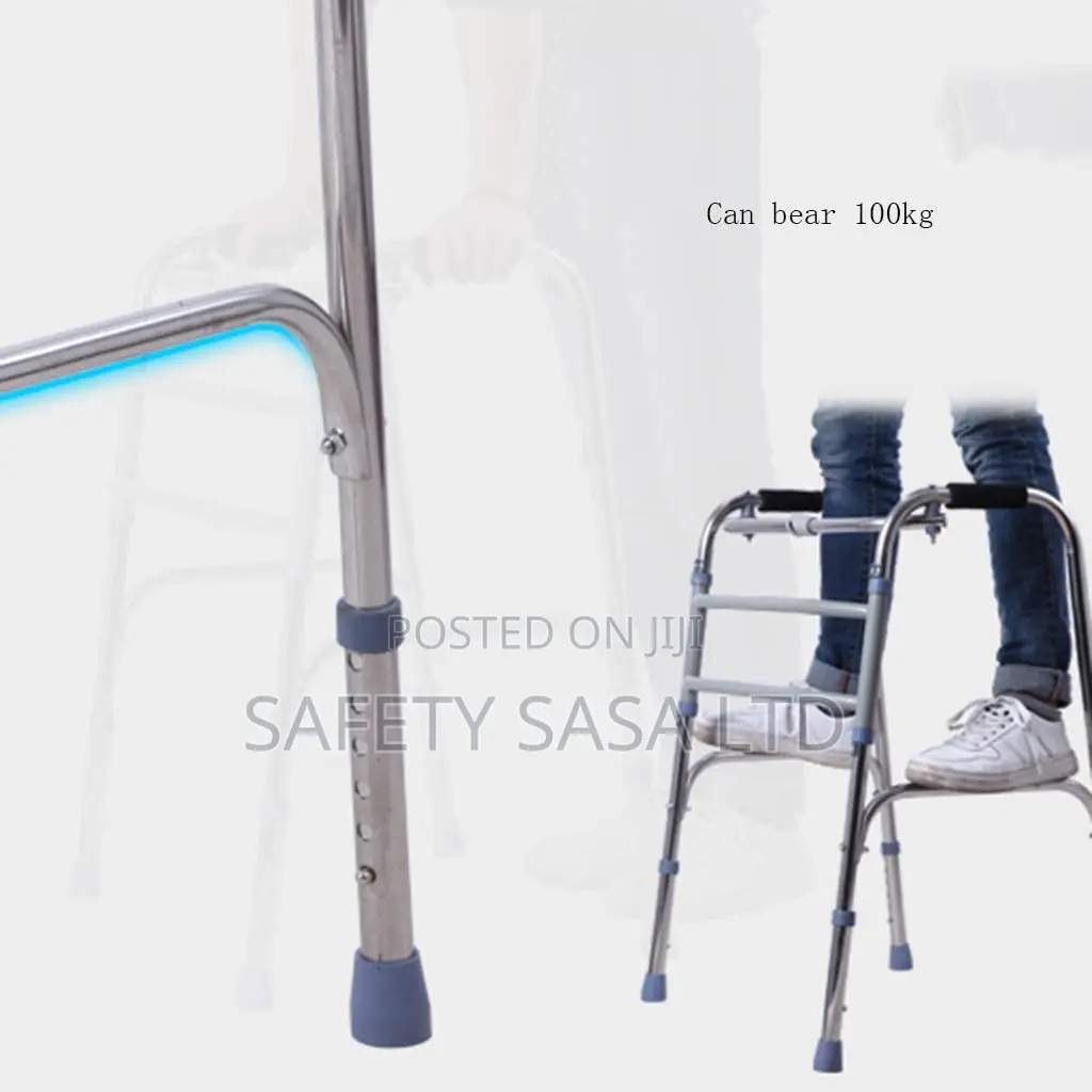 Walker Frame Without Wheels, Height Adjustable and Foldable