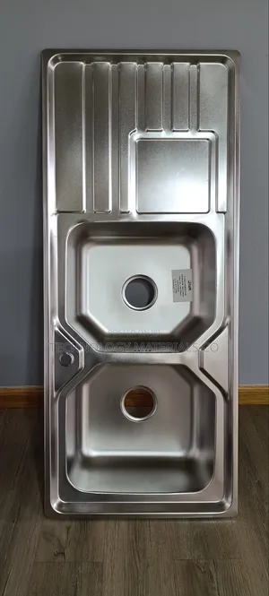 Stainless Steel Double Bowl Single Drain Kitchen Sink.