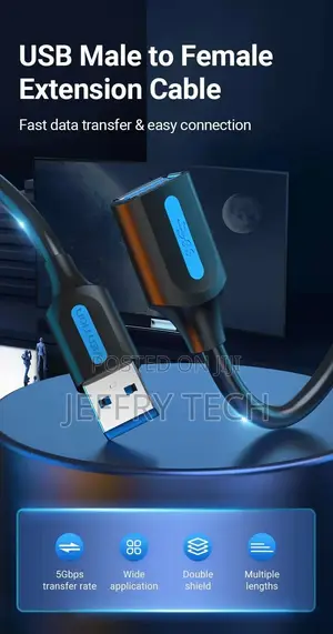 Vention CBHBI USB 3.0 a Male to a Female Extension Cable 3M
