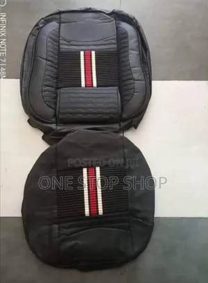 Black Leather Seat Cushions Top Covers for 5 Seater Vehicles