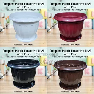 20litres Plastic Planters/ Flower Pots With Drainage Plate.