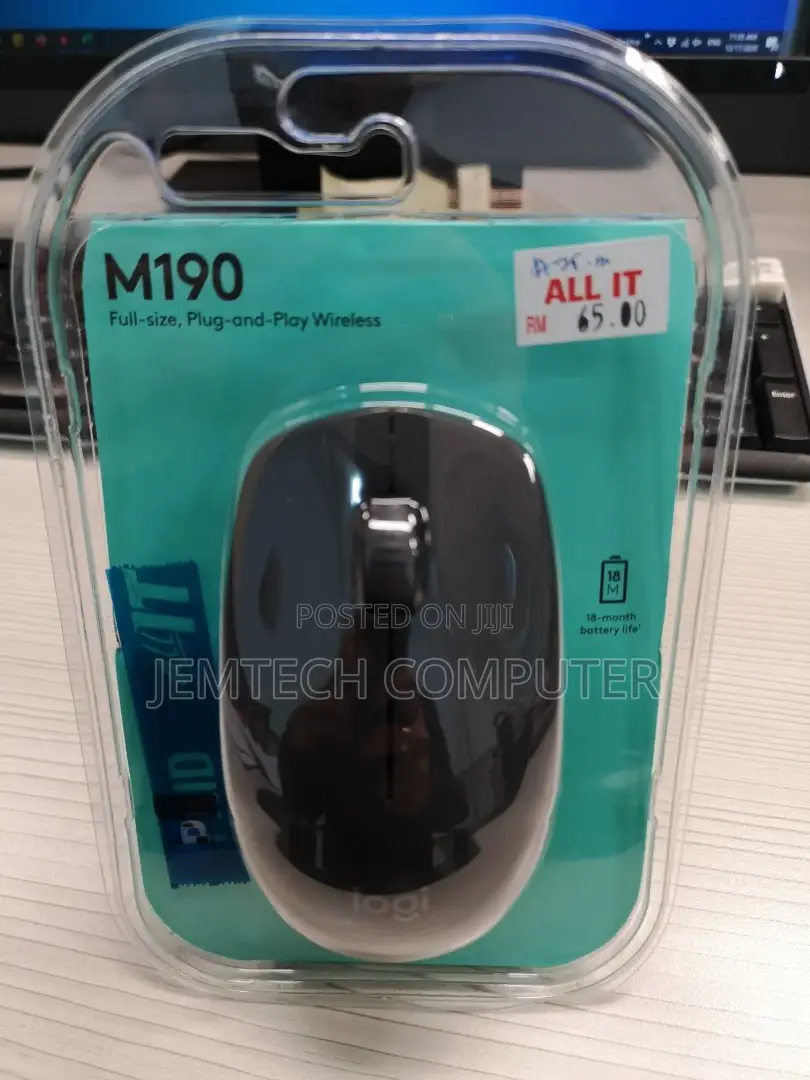 Logitech M190 Red Wireless Mouse`