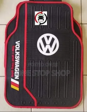 White Logo Volkswagen Carpet Mats