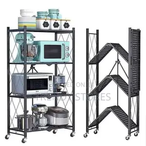 4 Layer Carbon Steel Foldable Kitchen Rack