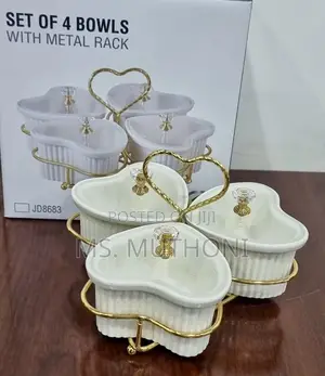 Set of 3 Ceramic Love Shape Sugar Bowls Acrylic Lids