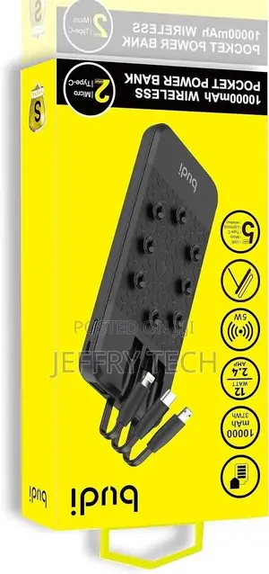 Budi 10000mah Wireless Pocket Powerbank | 10000 Mah |