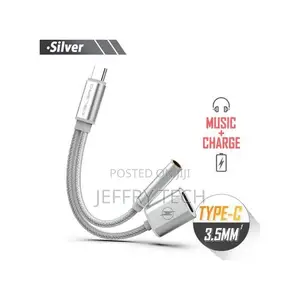 2 in 1 Usb-C to 3.5mm Aux Audio Cable Earphone Jack Adapter