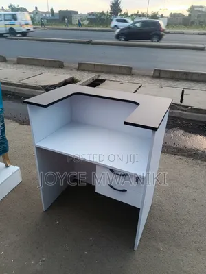 Reception Desk, White and Grey 