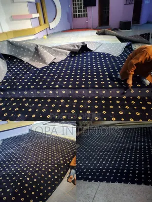 Dotted Navy Blue Office Floor Carpets and Church Carpets