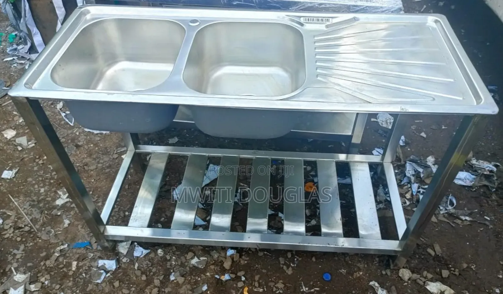 Double Bowl Sink With Undershelf