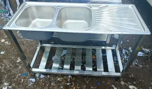 Double Bowl Sink With Undershelf