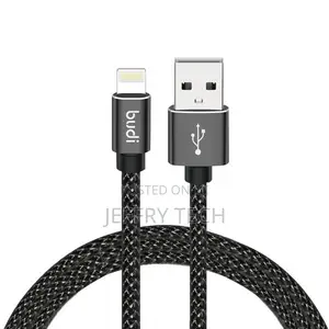 Budi USB to Lightning 3 Meter 2.4A Braided Cable – Black DC2