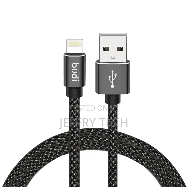 Budi USB to Lightning 3 Meter 2.4A Braided Cable – Black DC2