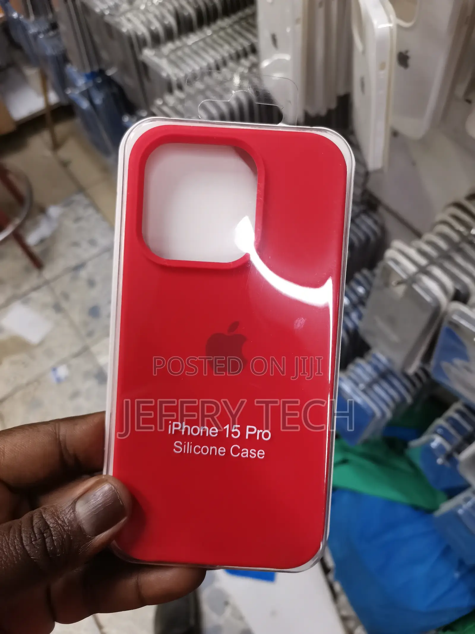 Red Silicone Case for iPhone 15 Pro Shockproof and Drop Prot