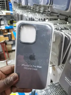 Silicon Phone Case for iPhone 14 Pro Max Color: Gray Black