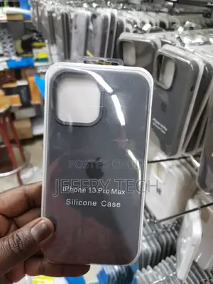 Silicon Phone Case for iPhone 13 Pro Max Color: Gray Black
