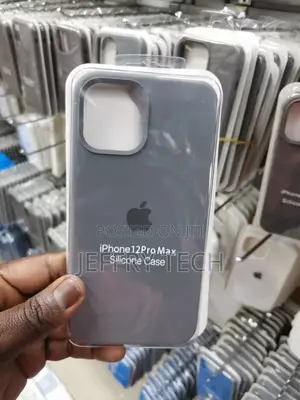 Silicon Phone Case for iPhone 12 Pro Max Color: Gray Black