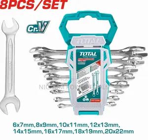 Total THT102386 8pcs Double Open End Spanner Set Size:6-22mm