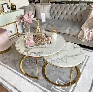 Glass Top Nesting Tables(Marble Effect)* Set Contains