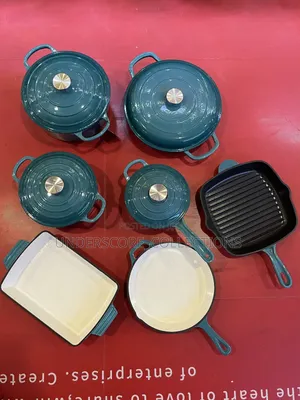Unique Ocean Blue Heavy Cast Iron Pot Set