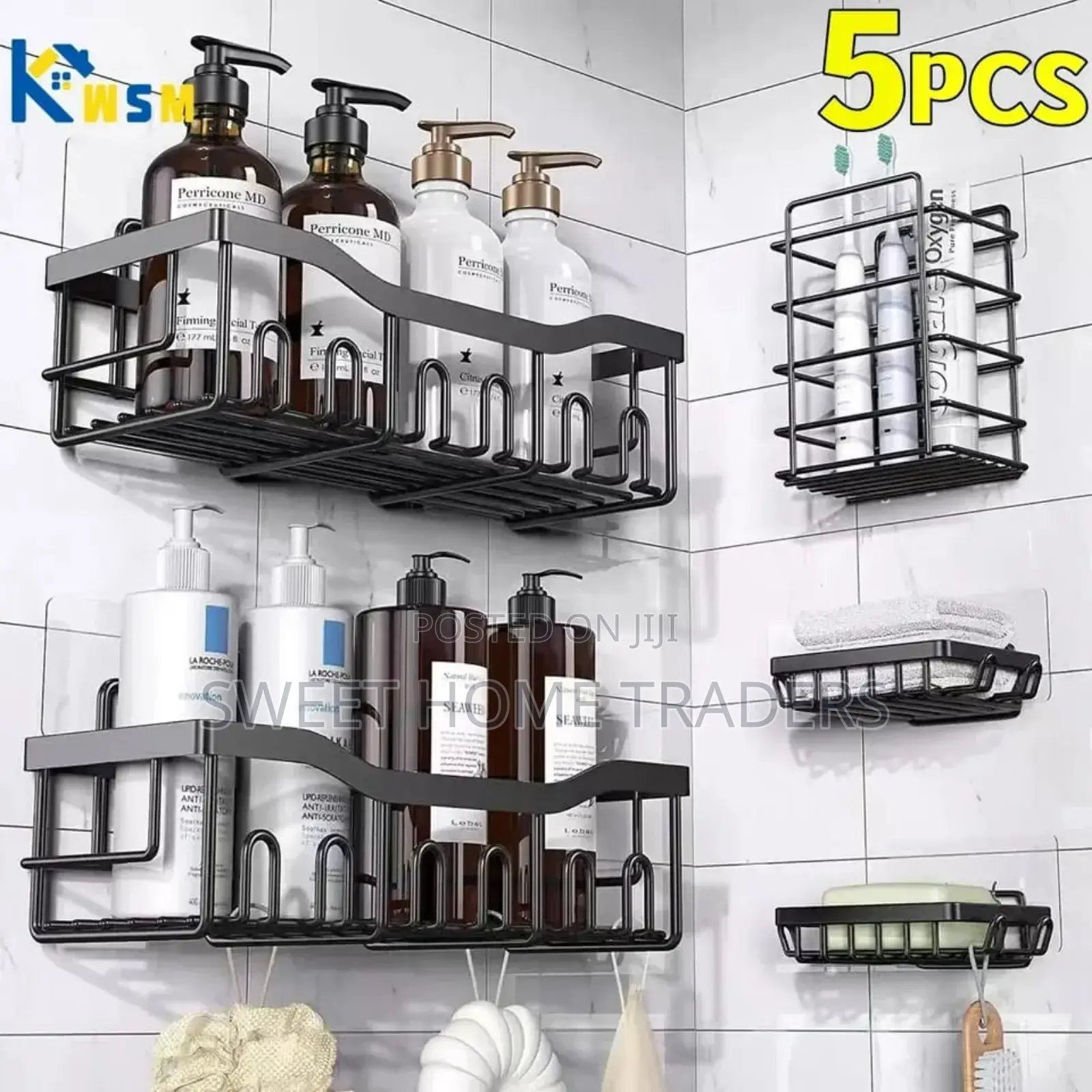 *5pcs Set Shower Caddy Shelf/Bathroom Organizer*
 *