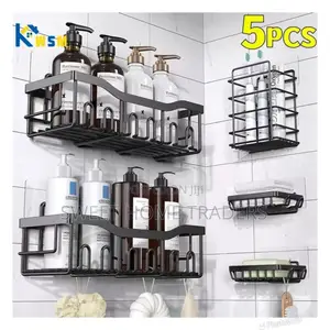 5pcs Set Shower Caddy Shelf/Bathroom Organizer