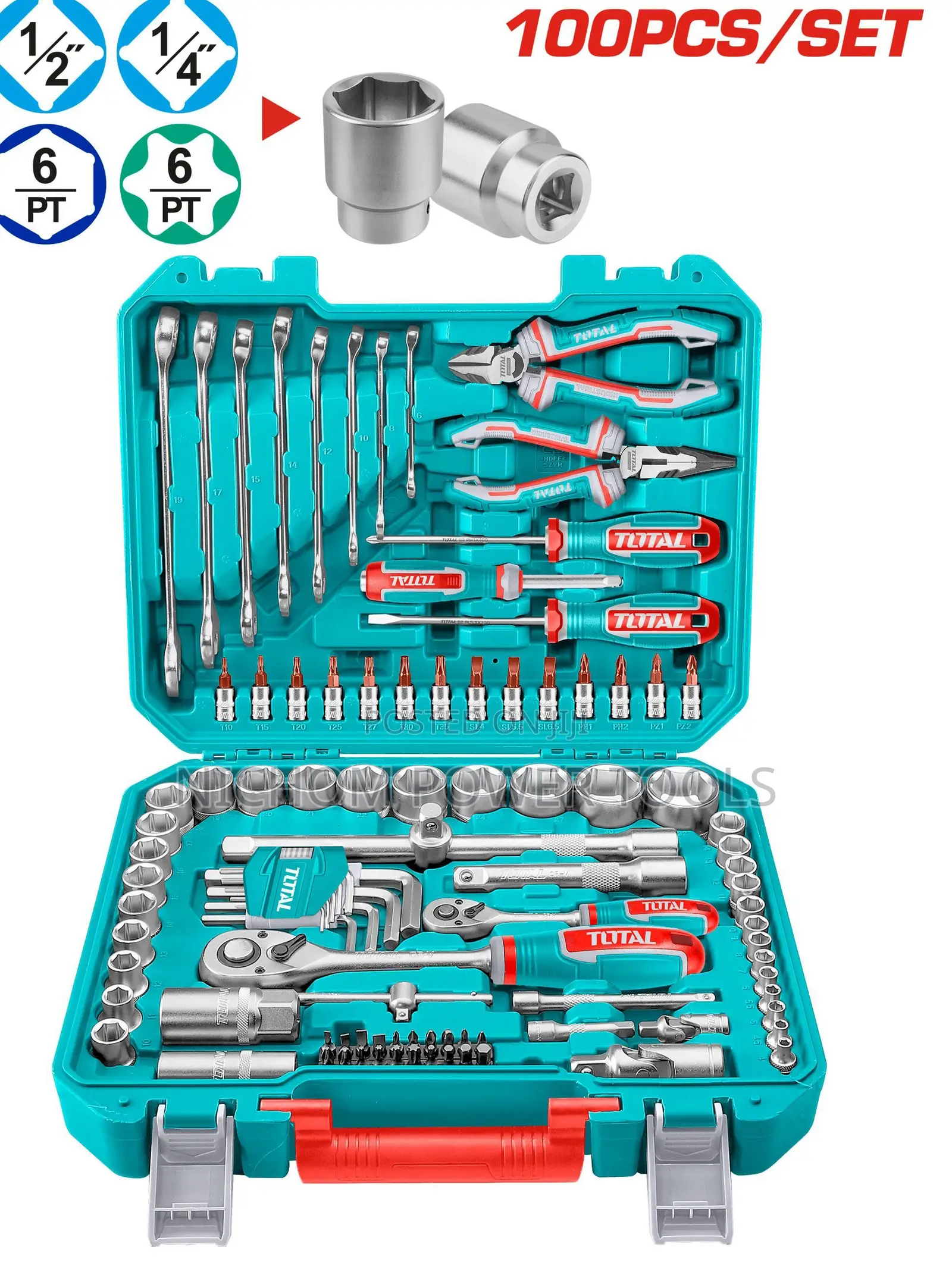 Total THKTHP21006 100 PCS Tools Set