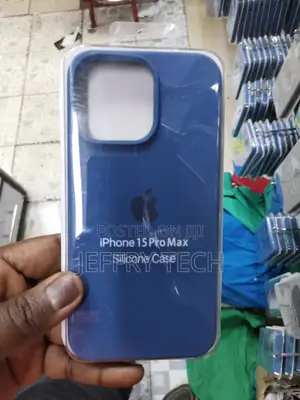 iPhone 15 Pro Max Silicone Case With - Storm Blue
