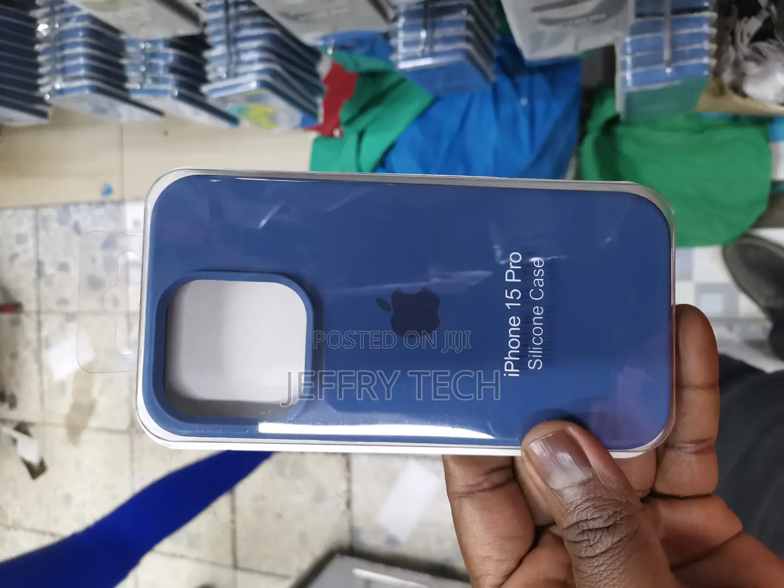 Blue Apple iPhone 15 Pro Silicone Case