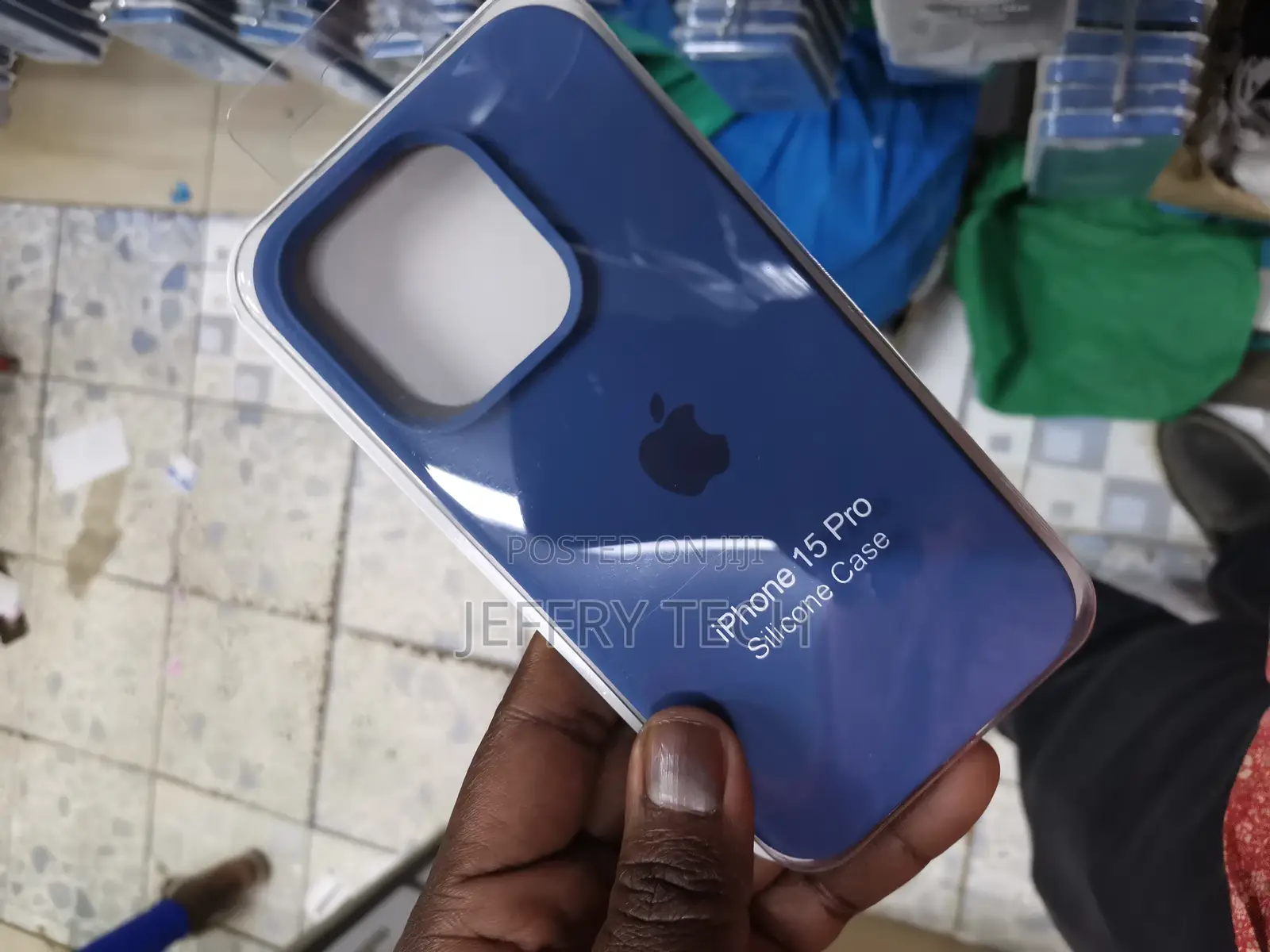 Blue Apple iPhone 15 Pro Silicone Case