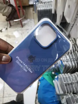 Royal Blue Apple Silicone iPhone 14 Pro Max Case