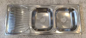 Kitchen Sink,Double Bowl,Single Drain,Stainless Steel.