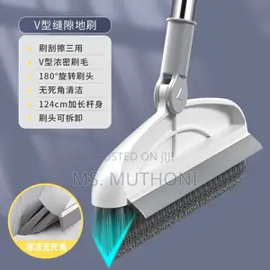 *2 in 1 Bathroom/Kitchen Floor Scrub Brush Scrape Squeegee