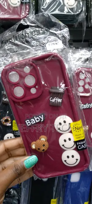 Cute Coffee Bear Pattern Silicone Case for iPhone 15 Pro Max