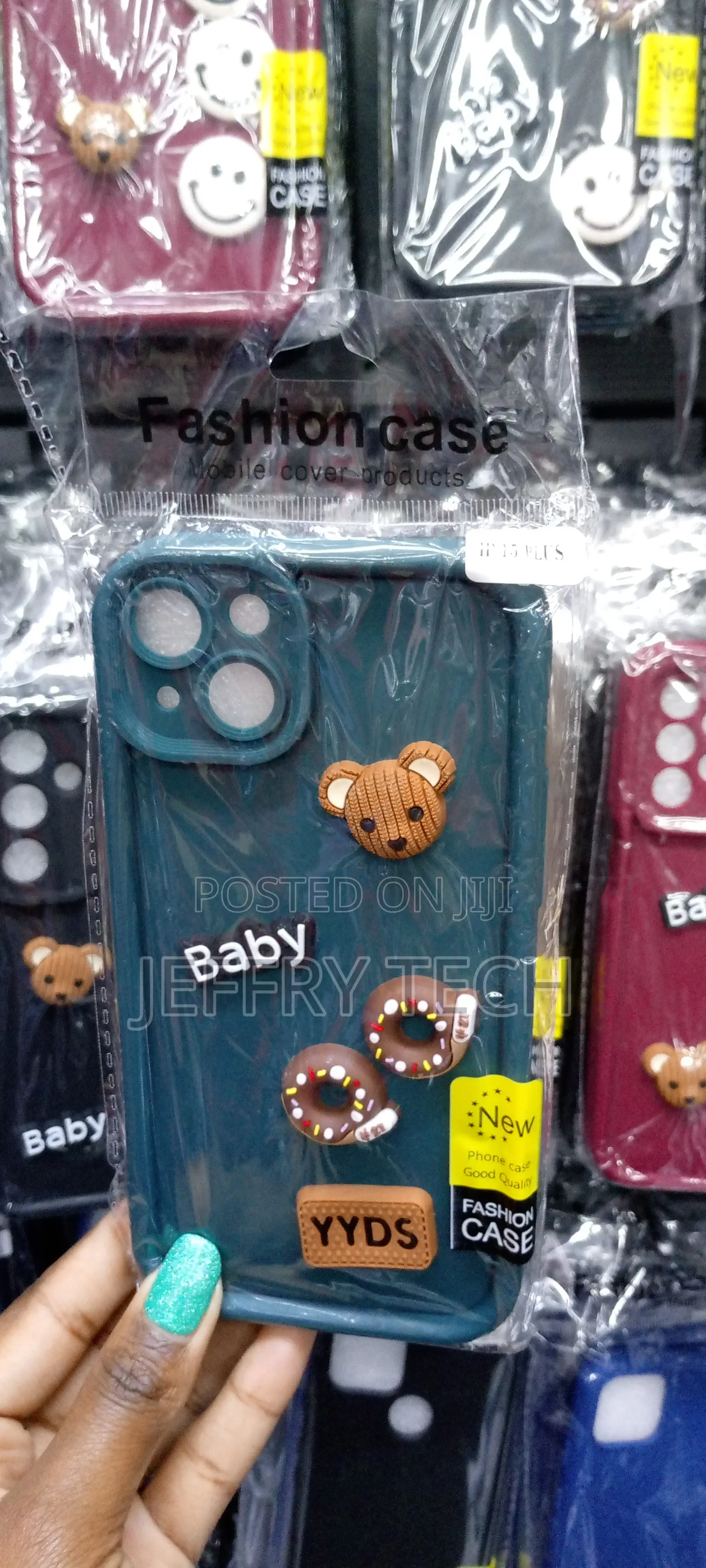 Greencute 3D Bear Coffee Phone Case for iPhone 15 Plus