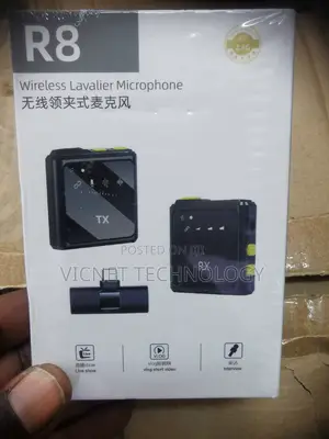 R8 USB C Wireless Lavalier Microphone With Volume Button