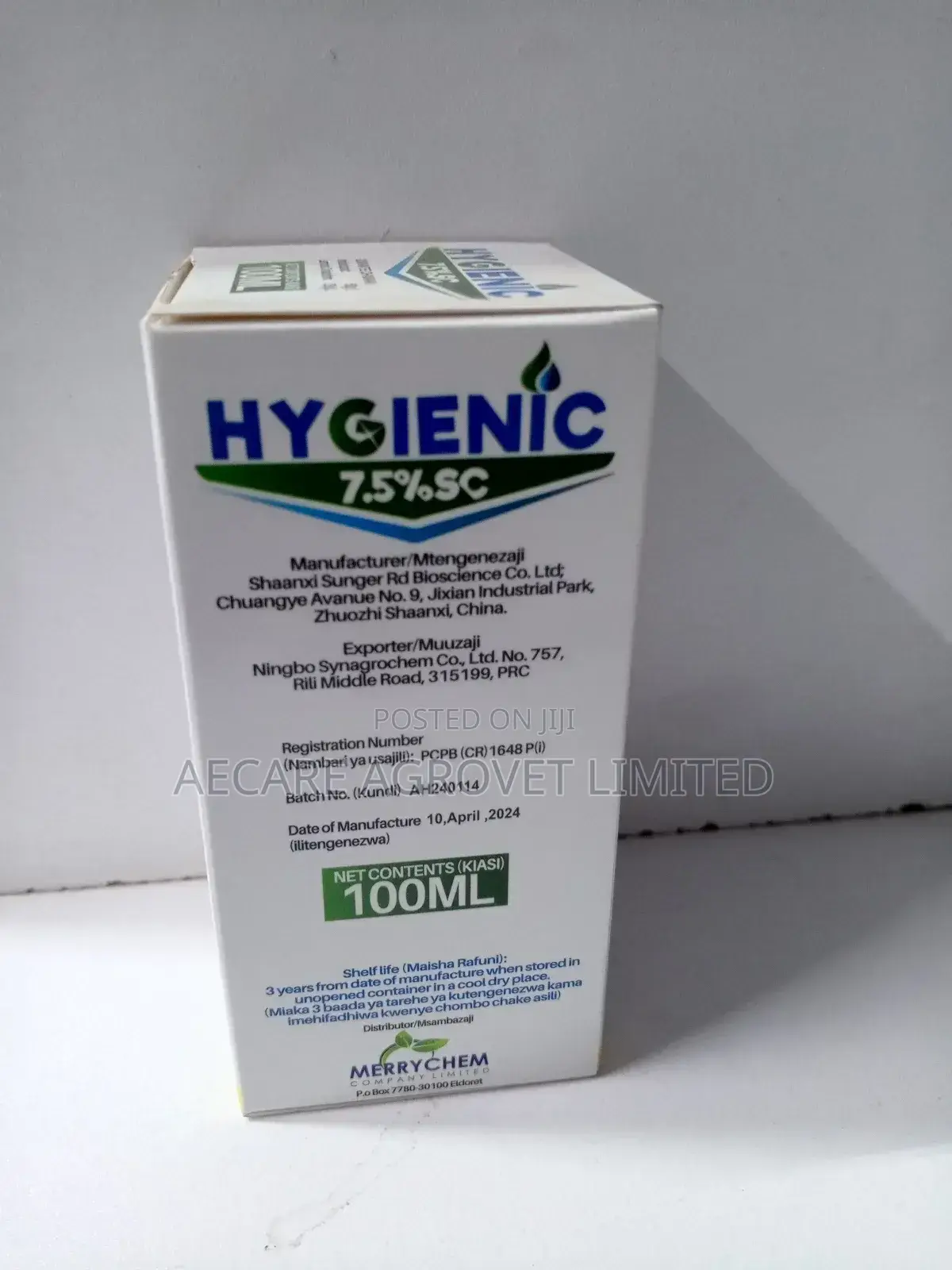 Hygienic Pesticide 7.5% Sc 20ml 100ml Cocroach,Bedbugs Fly