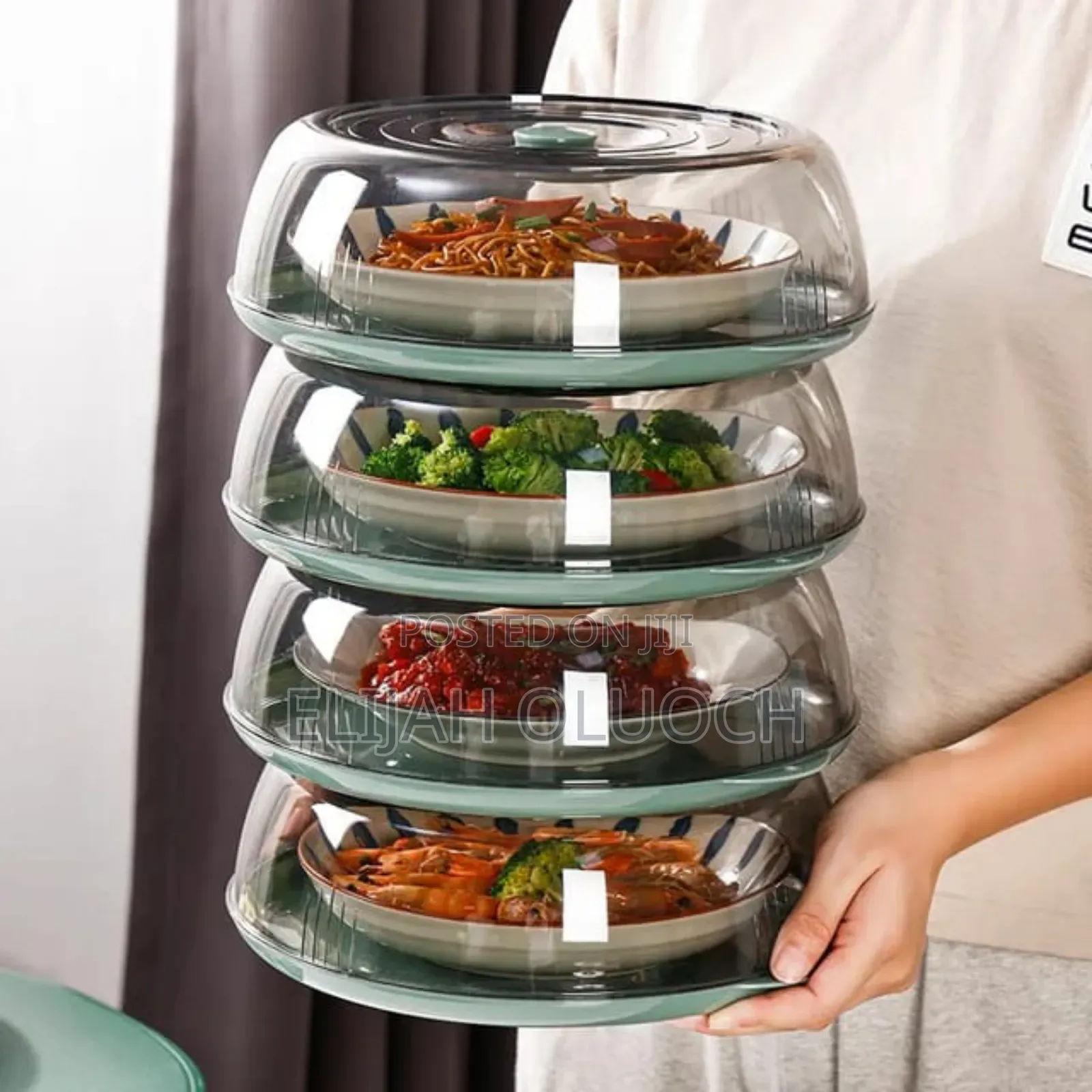 Square Acrylic Clear Food Cover With Base Dish Microwavable