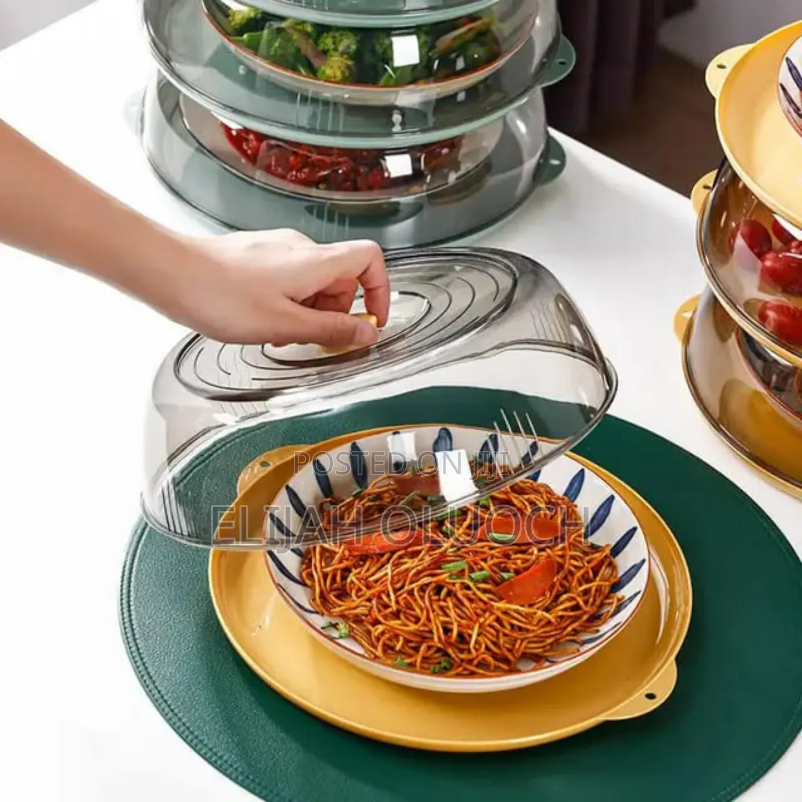 Square Acrylic Clear Food Cover With Base Dish Microwavable