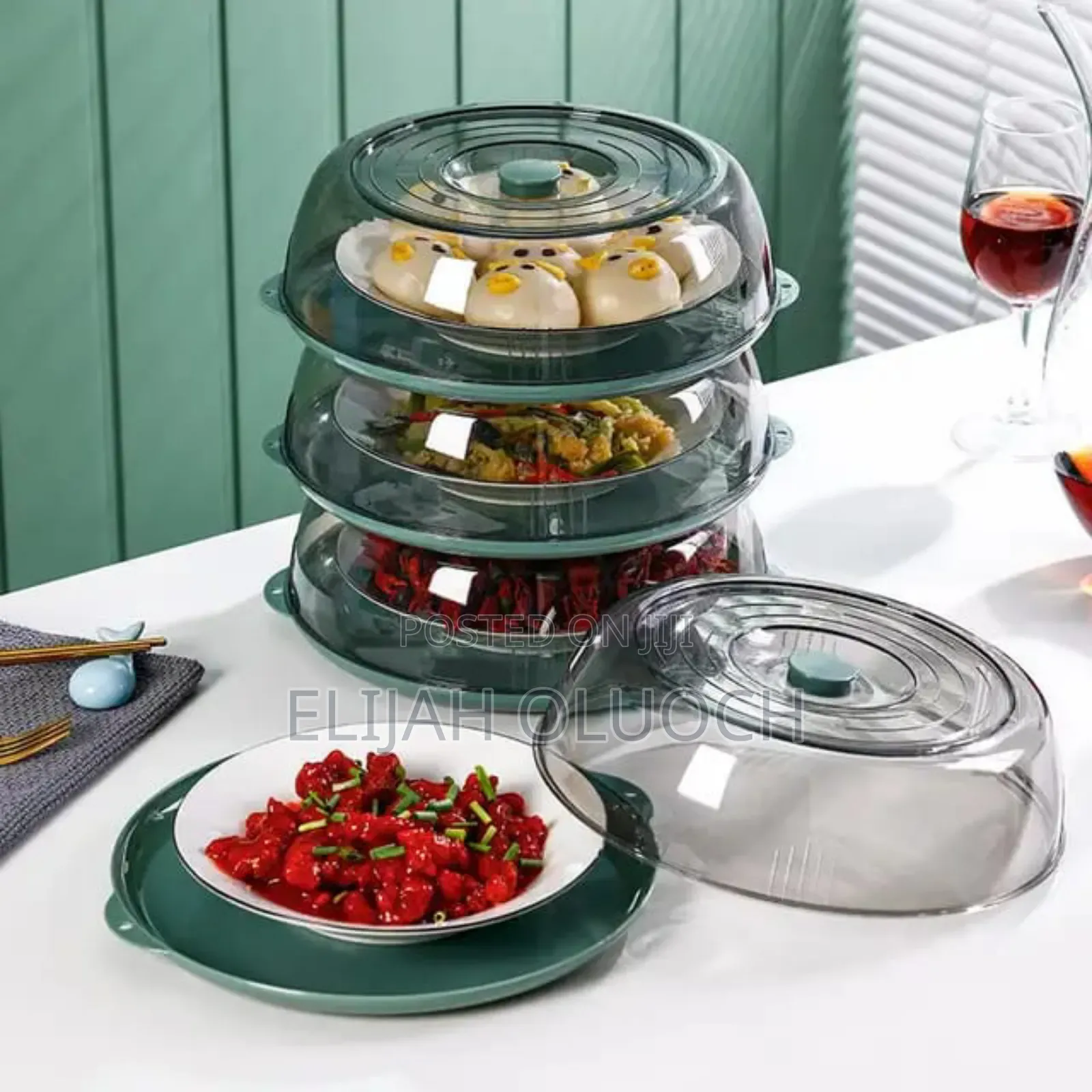Square Acrylic Clear Food Cover With Base Dish Microwavable
